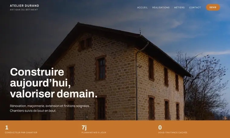Aperçu du site Atelier Durand