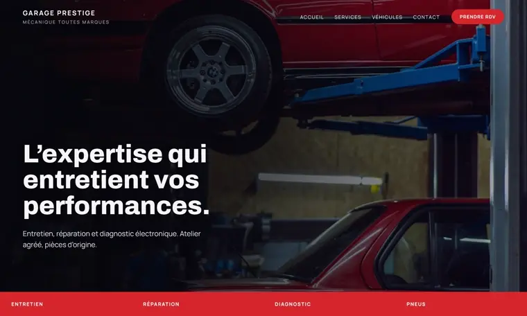 Aperçu du site Garage Prestige