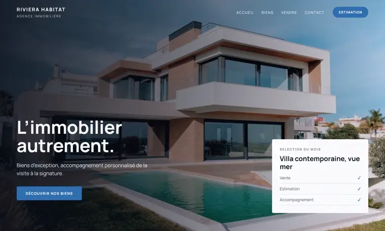 Aperçu du site Riviera Habitat